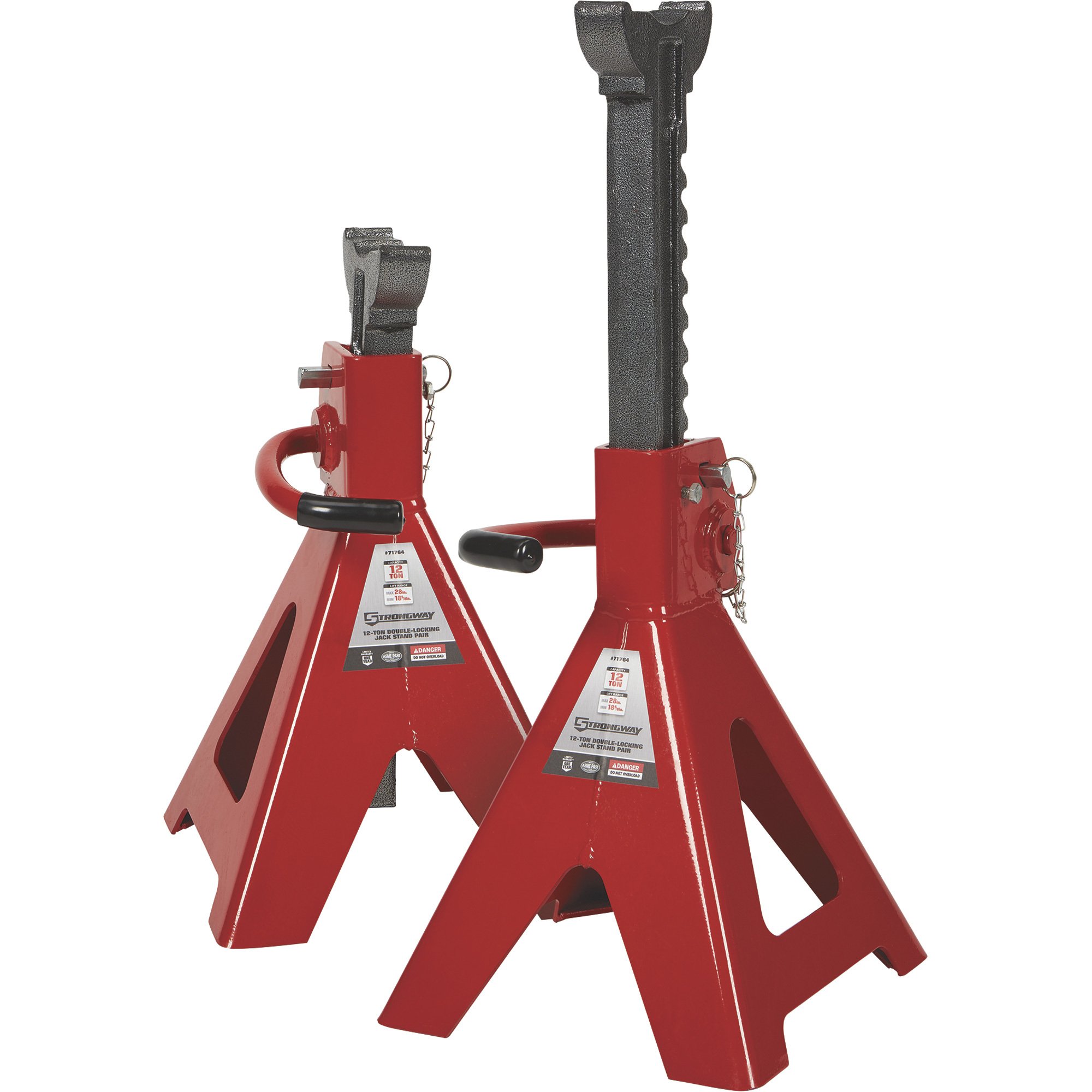 Strongway Double-Locking 12-Ton Jack Stands — 24,000-lb. Total Capacity, Pair
